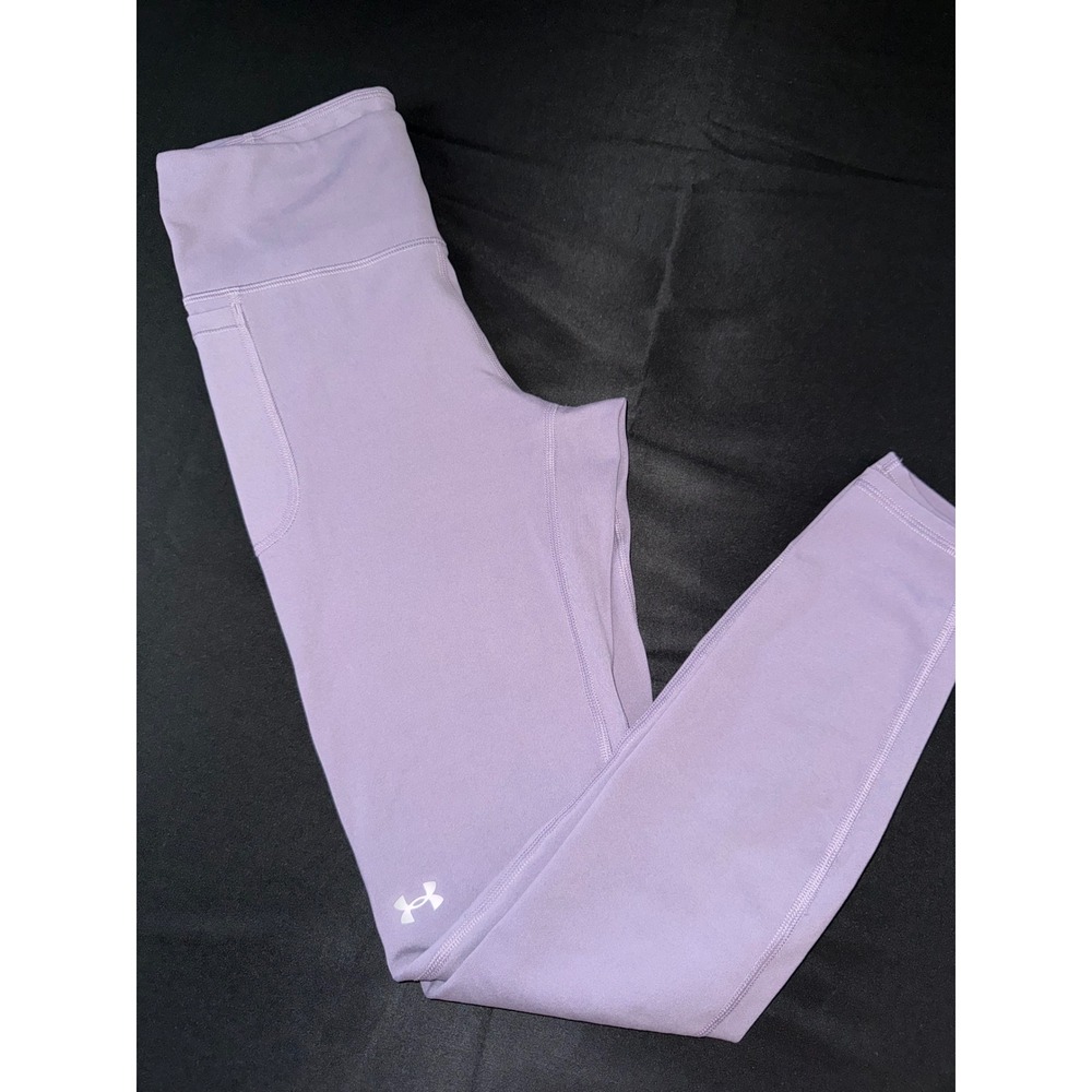 Under Armour Womens Purple High Rise Pocket Leggings Lavender Fitted Size M